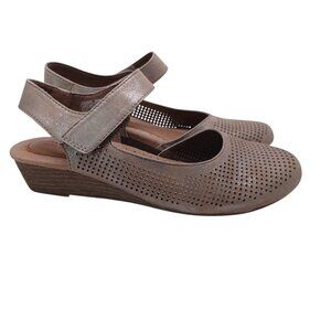 Rockport‎ Cobb Hill Shoes Champagne Leather Sling Backs Womens 7.5 M